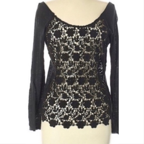 Free People Tops - Free People Jersey Knit floral crochet top